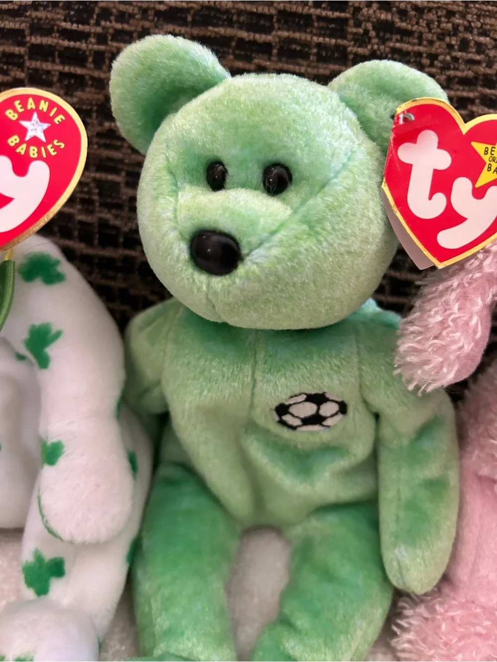 3 TY Beanie Babies Clover Kicks and Brigitte